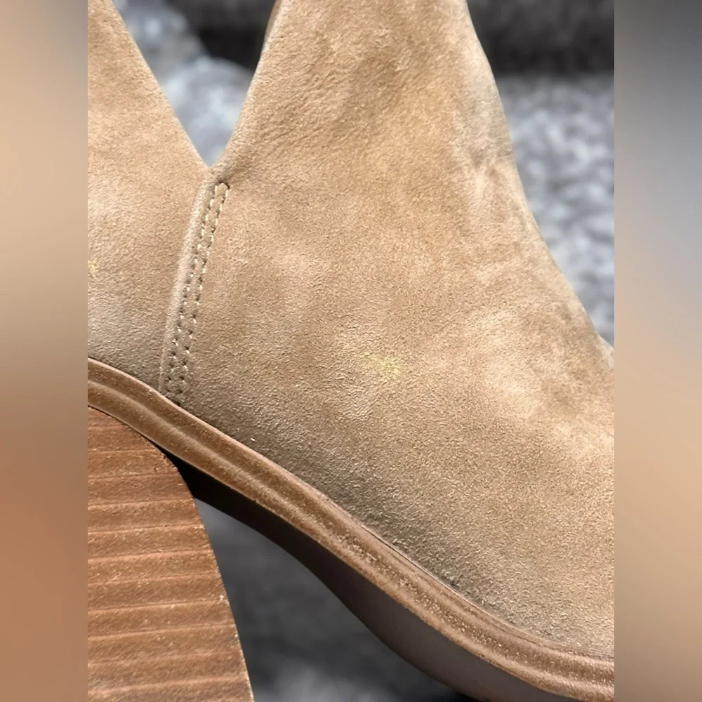 SOLD Steve Madden Camryn Booties Tan Suede Ankle Block Heel Zip PointedWomen’s 8 - Picture 6 of 11